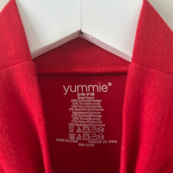 Yummie Madelyn Mock Neck Long Sleeve Shaping Bodysuit Seamless Red Sexy Romantic - Picture 6 of 8